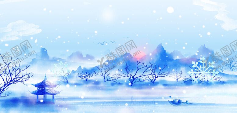 编号：18972811201810011892【酷图网】源文件下载-冬日雪景中的静谧山水