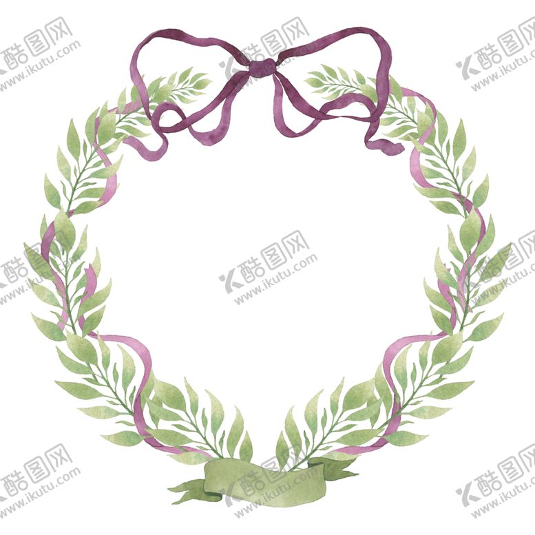 编号：17042406251339471875【酷图网】源文件下载-手绘植物花环