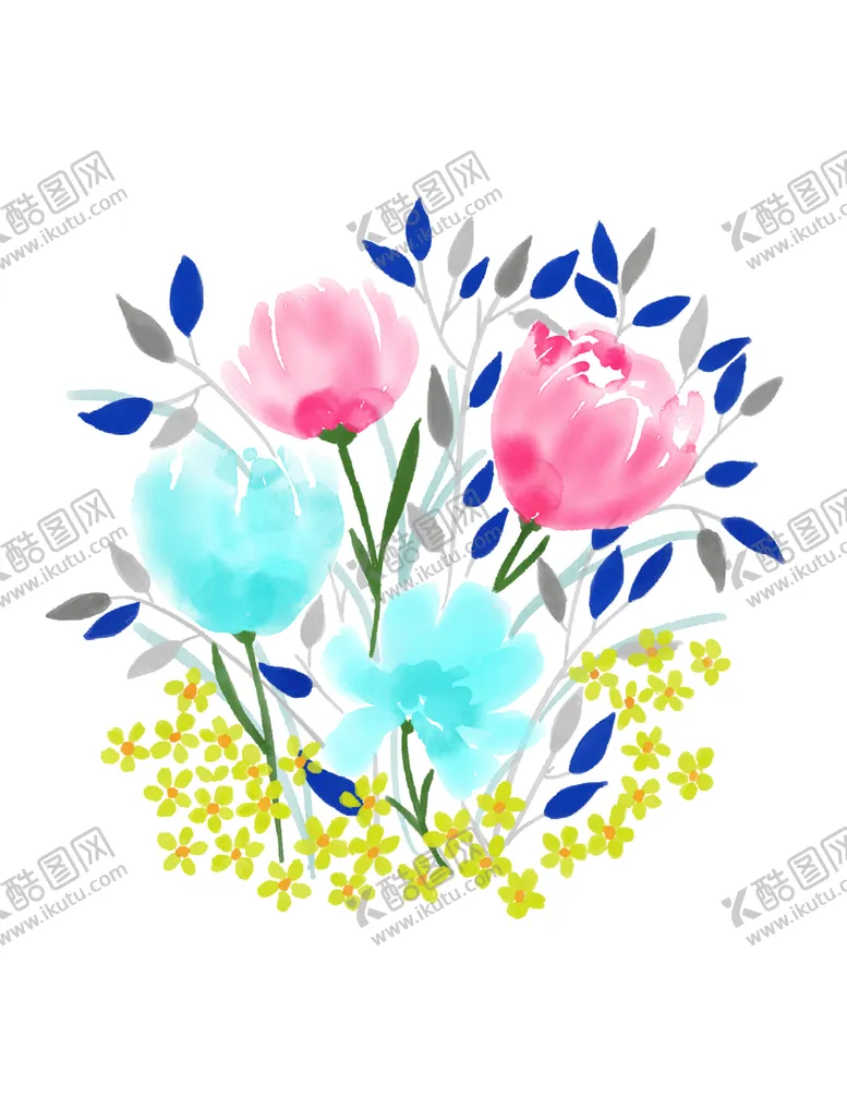 编号：42516006301616375406【酷图网】源文件下载-水彩花