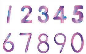 酷炫数字艺术字炫彩数字