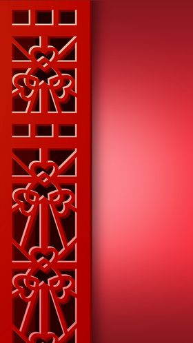 中国风喜庆门窗节日海报素材
