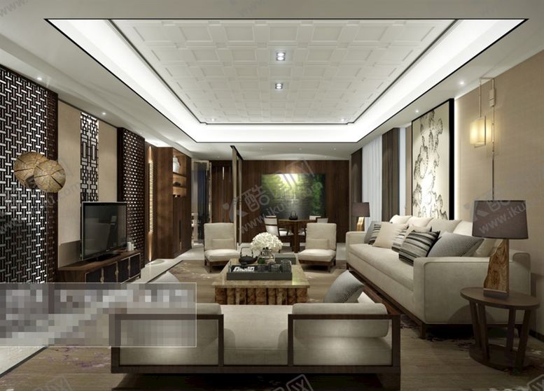 编号：32088210101420396228【酷图网】源文件下载-客厅效果图