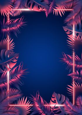 彩色霓虹植物活动背景