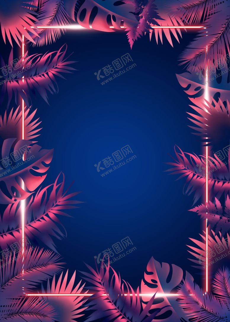 编号：62948509101439095605【酷图网】源文件下载-彩色霓虹植物活动背景