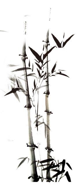 水墨竹子高清中堂画素材江如画