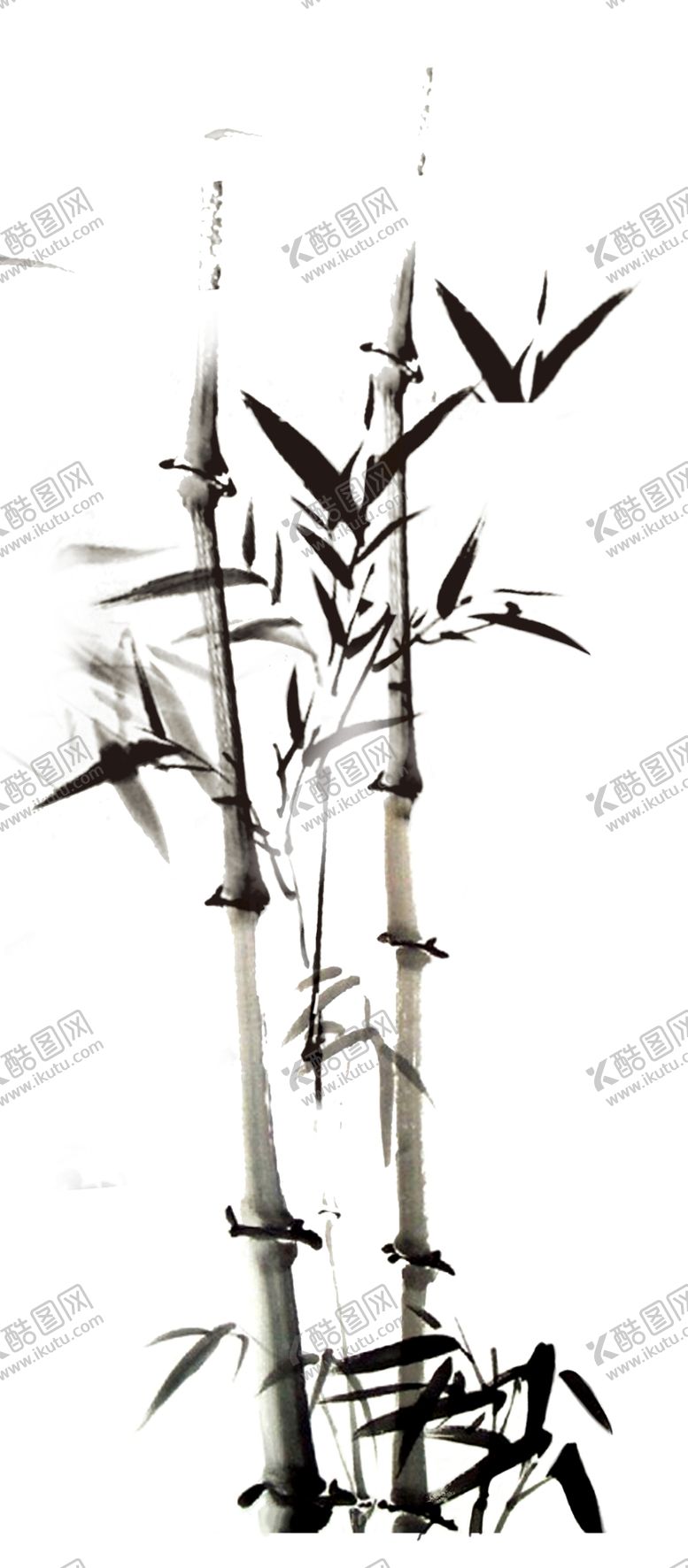 水墨竹子高清中堂画素材江如画