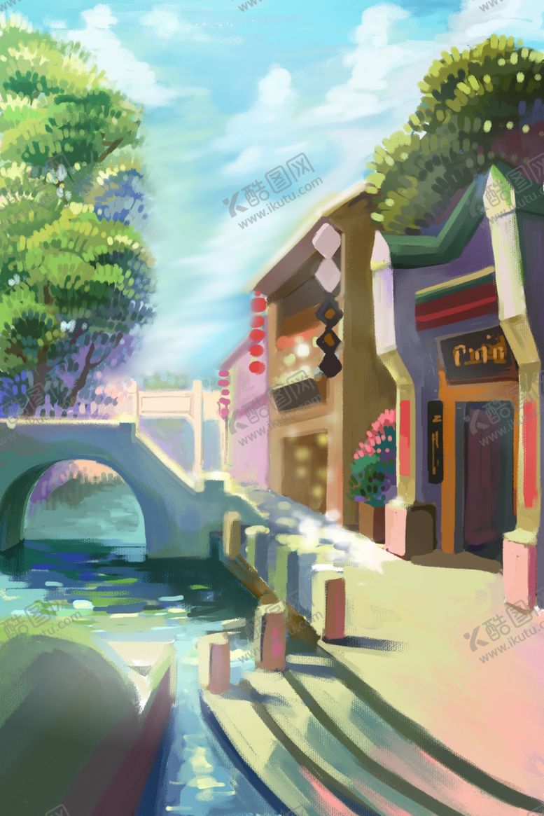 编号：37009510080119395633【酷图网】源文件下载-旅游景点油画插画