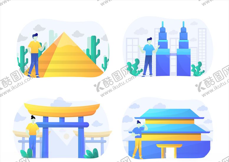 编号：71964307120924526059【酷图网】源文件下载-卡通地标