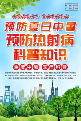 夏季高温预防热射病医疗知识海报