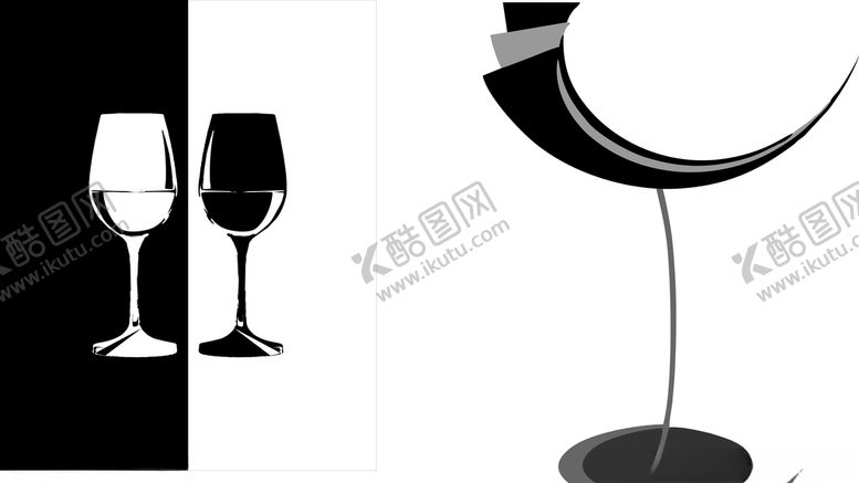 编号：45557410312320192203【酷图网】源文件下载-酒杯剪影