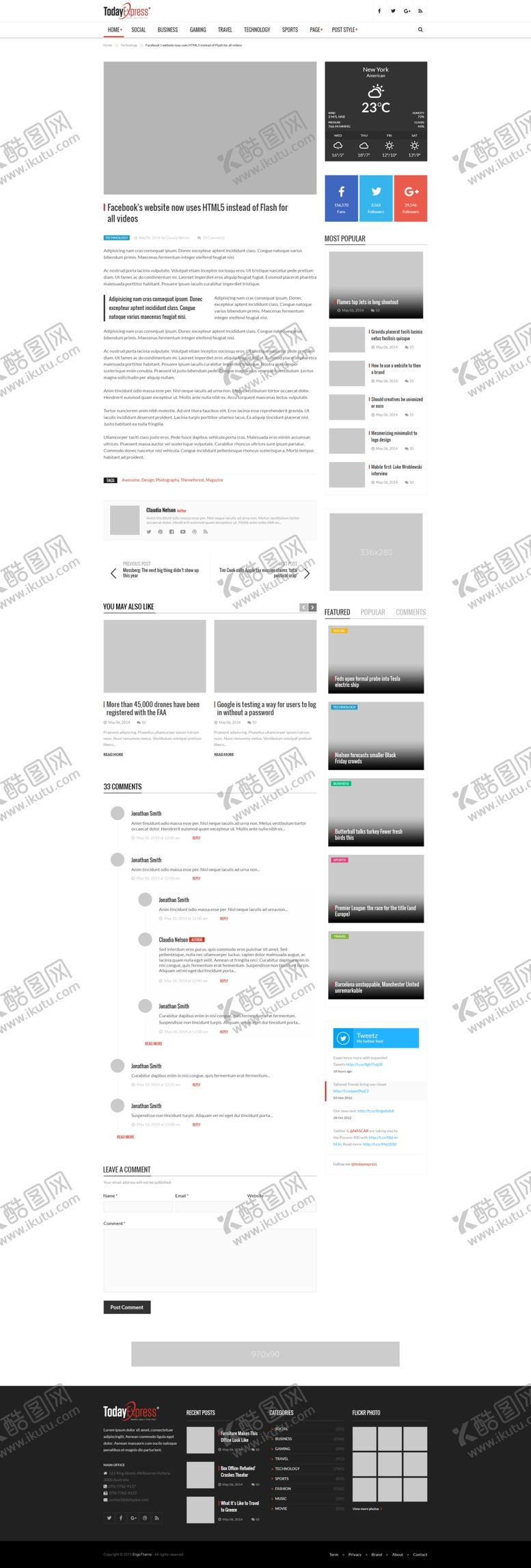 编号：12664103252031078574【酷图网】源文件下载-新闻资讯类型网站