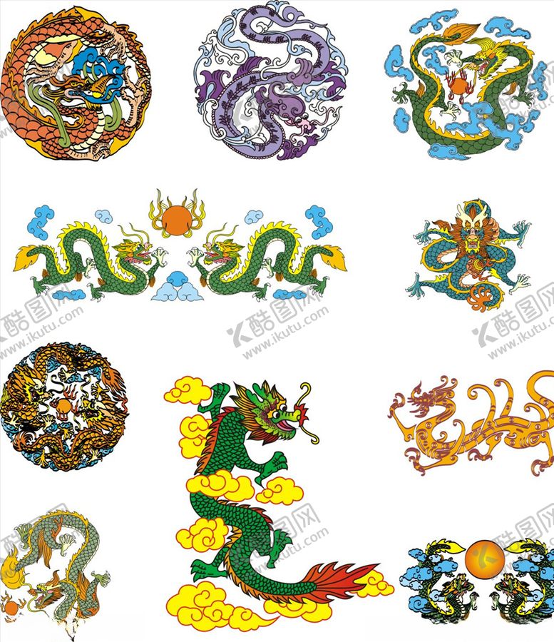 编号：84879107131458439844【酷图网】源文件下载-矢量手绘龙纹