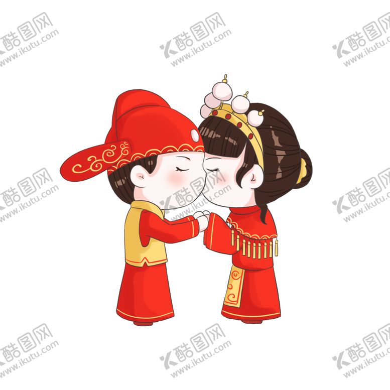 编号：14929904060014496260【酷图网】源文件下载-卡通新郎新娘PNG免扣素材