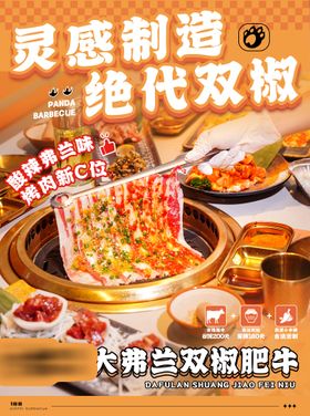 餐饮烤肉主海报灯箱