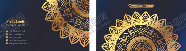 编号：99857406280458021643【酷图网】源文件下载-华丽曼陀罗风格名片设计