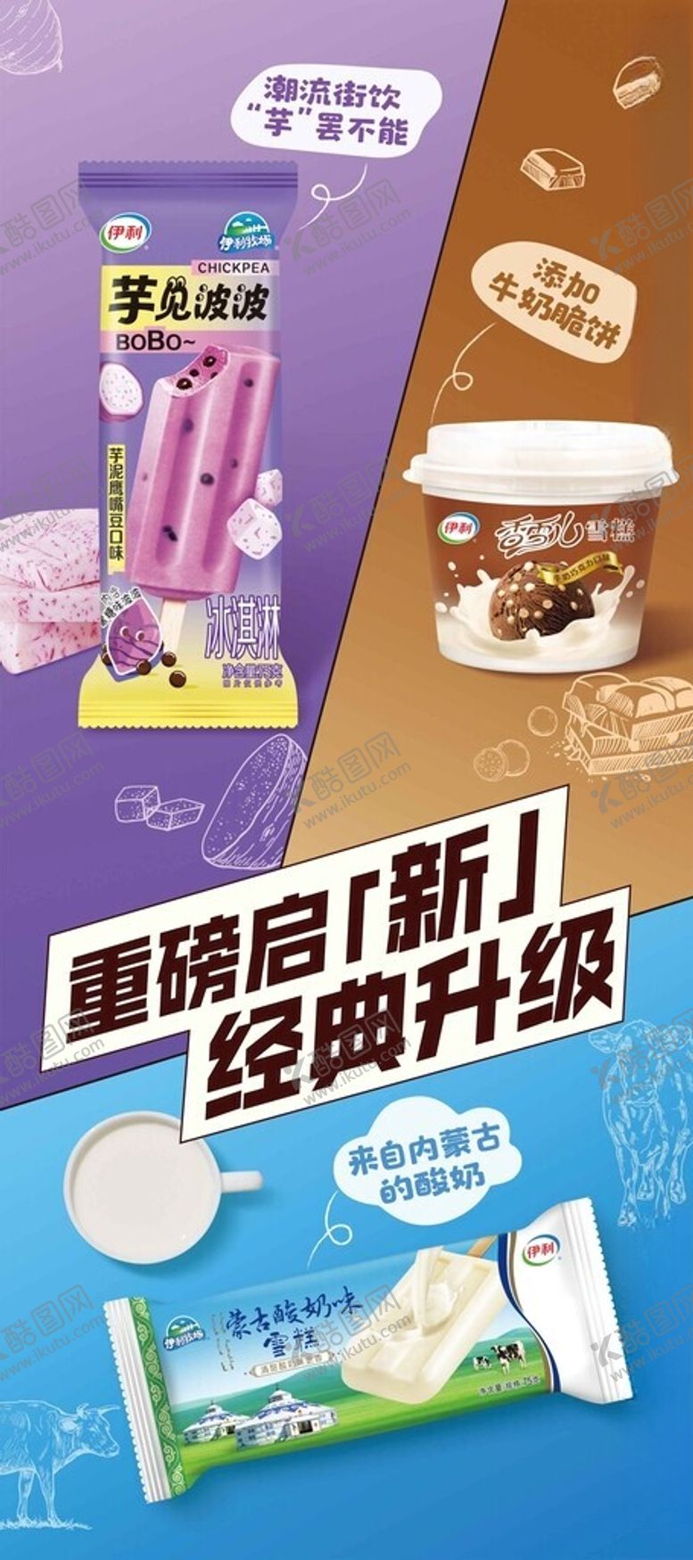 编号：49036209212058556988【酷图网】源文件下载-伊利雪糕展架海报