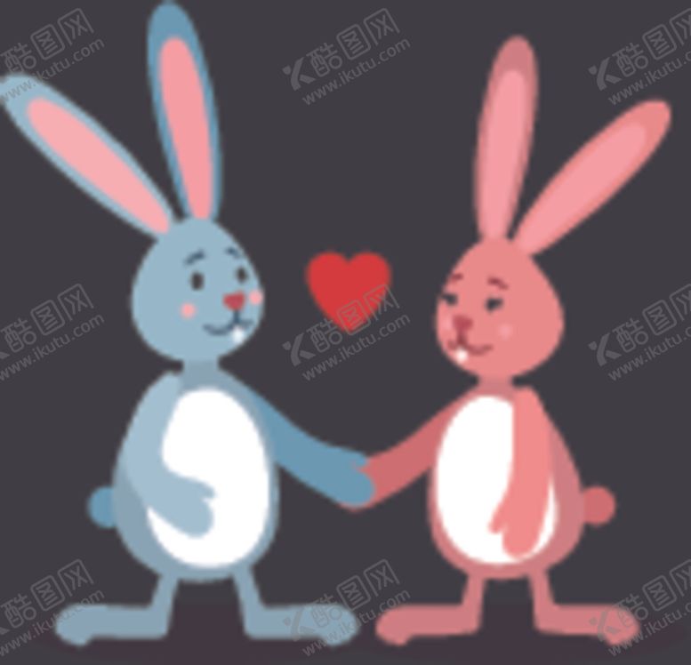 编号：21976909260604405252【酷图网】源文件下载-情侣兔子