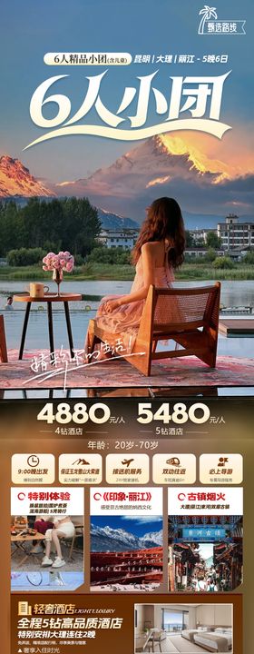 云南旅游景点长图海报