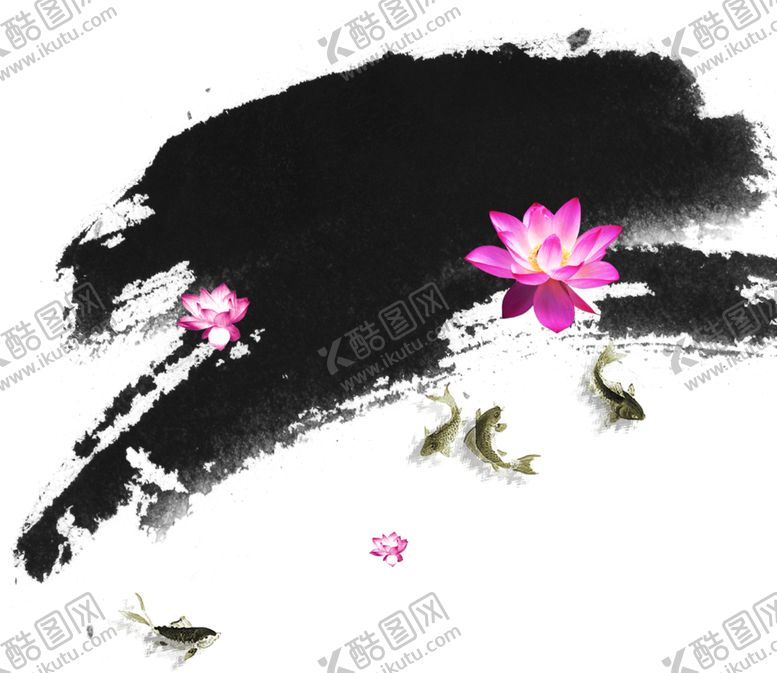 编号：31671404290642402646【酷图网】源文件下载-水墨荷花粉色荷花荷花意境