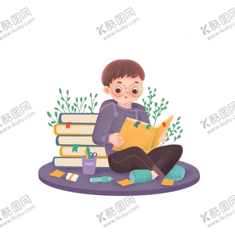 编号：65724909152312497393【酷图网】源文件下载-读书的男孩