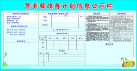 营养餐改善计划公示栏