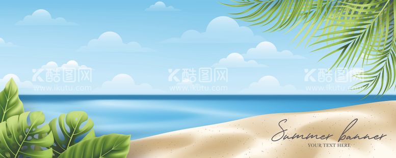 编号：91630001241327139168【酷图网】源文件下载-夏日海边矢量背景