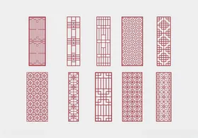 中式镂空雕花隔断