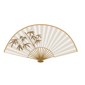 水墨竹扇子文化