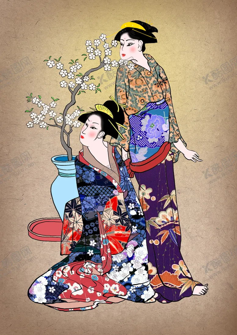 编号：28901310080252044365【酷图网】源文件下载-和服日本女人