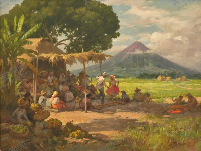编号：67530606280828381146【酷图网】源文件下载-油画农民插画丰收插秧