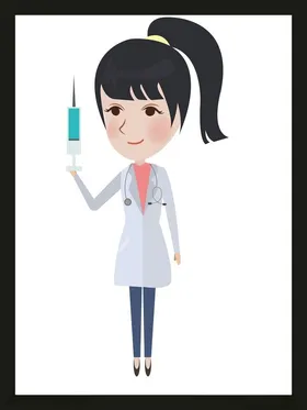 手绘医疗人物素材护护