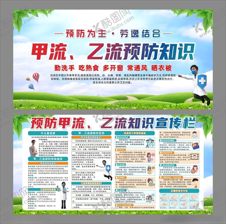 编号：56924304271641525853【酷图网】源文件下载-预防甲流乙流流感知识