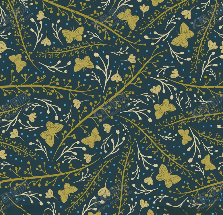 编号：56484810290432067321【酷图网】源文件下载-卡通花鸟植物底纹图案