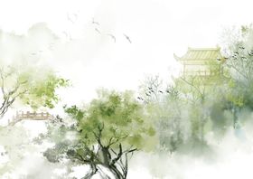 地产古风国风意境背景素材