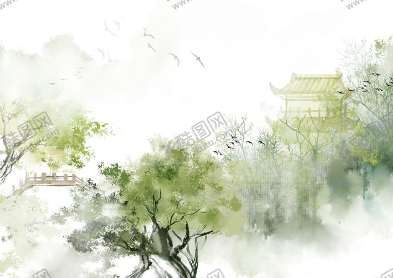 编号：26487105150740047422【酷图网】源文件下载-寺庙古风国风传统意境背景素材