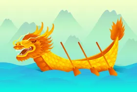 端午节插画吊旗展架