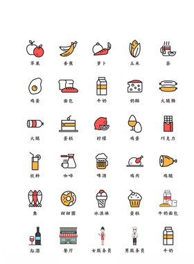 美食图标食品图标餐饮图标