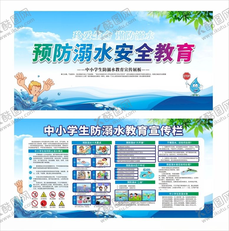 编号：36737404250354432146【酷图网】源文件下载-溺水安全教育展板
