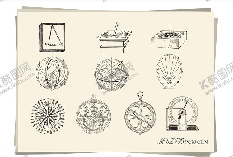 编号：78007810100738235491【酷图网】源文件下载-10款欧式复古钟表手绘稿