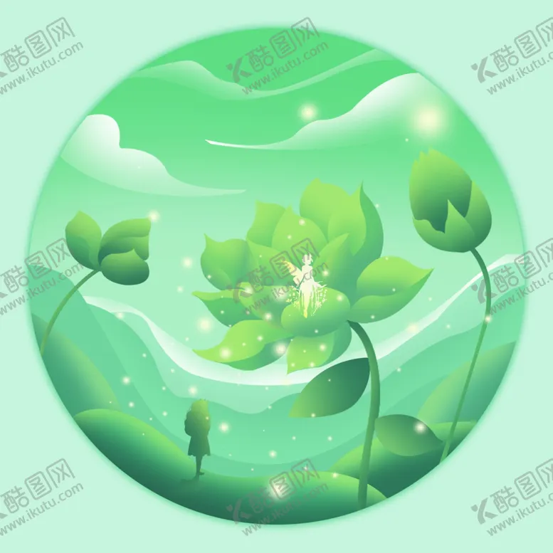 编号：87622502192040145417【酷图网】源文件下载-荷花插画