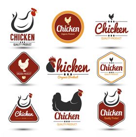 鸡肉主题标志设计