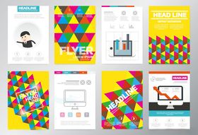 多彩几何风格网页设计模板