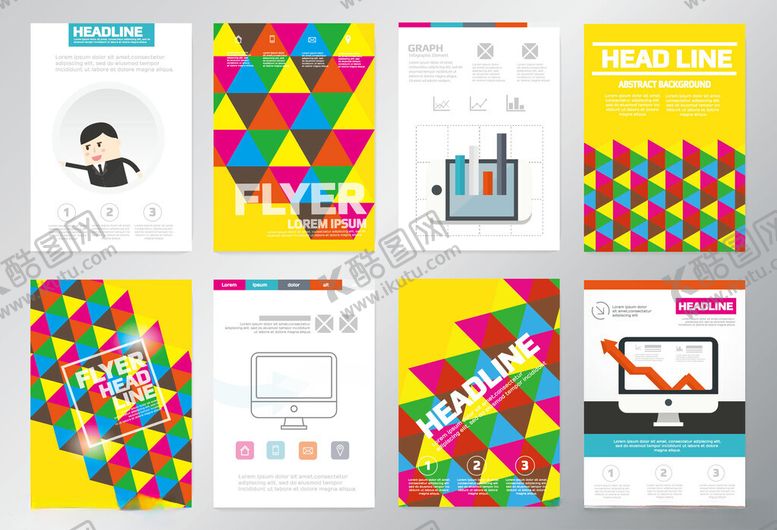 编号：89245804021527483981【酷图网】源文件下载-多彩几何风格网页设计模板
