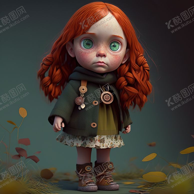 编号：78272101260810255441【酷图网】源文件下载-3d小女孩