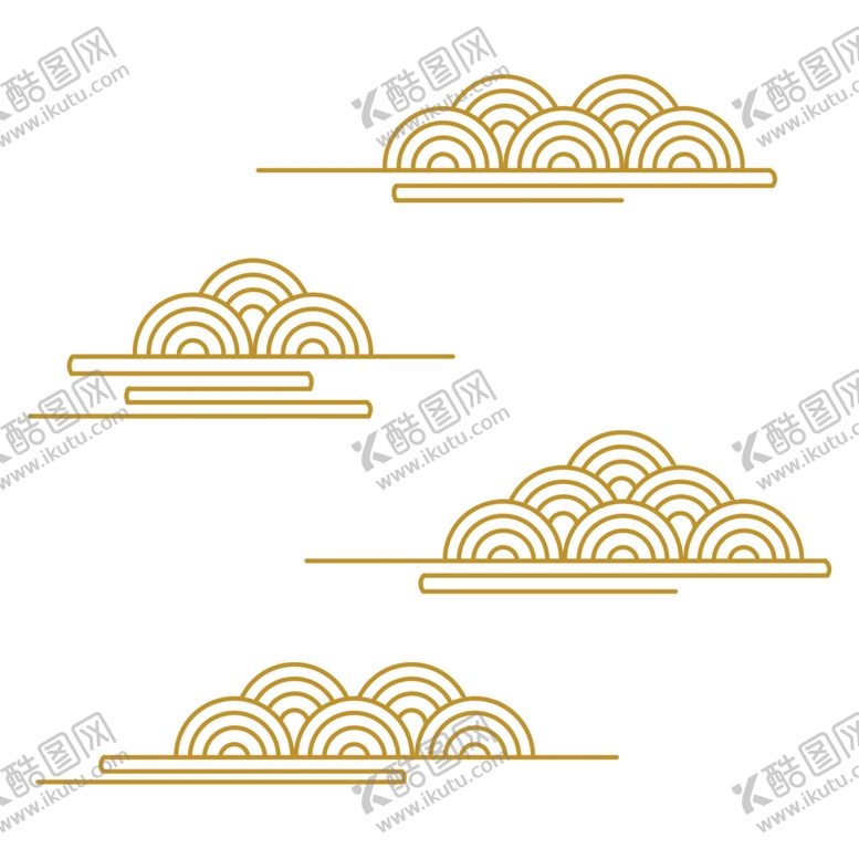 编号：26493404161414075760【酷图网】源文件下载-中国风金色祥云PNG免扣素材