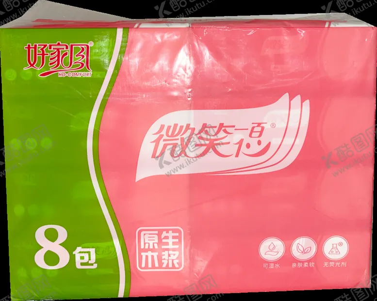 编号：46383410191122285365【酷图网】源文件下载-免扣 好家风微笑一百抽纸