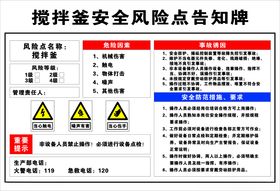 搅拌釜安全风险点告知牌