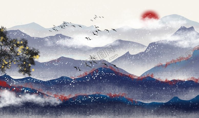 编号：94593909180703512463【酷图网】源文件下载-中国风新中式山水画