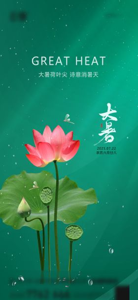房地产大暑节日节气海报