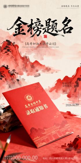 金榜题名通知书海报